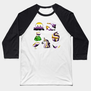 Nonbinary LGBTQ Pride Flag Sticker Pack Baseball T-Shirt